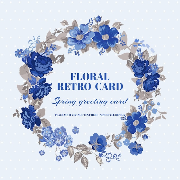 Diseño vintage floral shabby chic card en vector