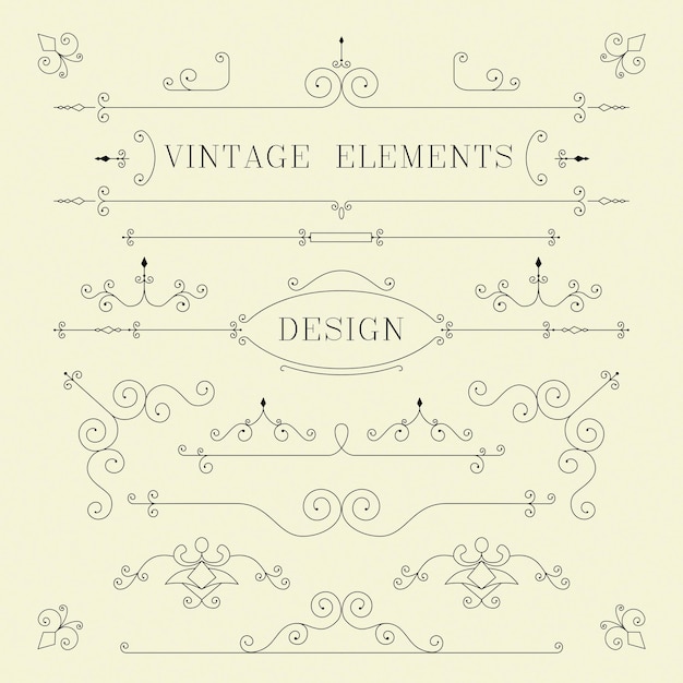 Vector diseño vintage fronteras elementos retro ilustración de vector de marco
