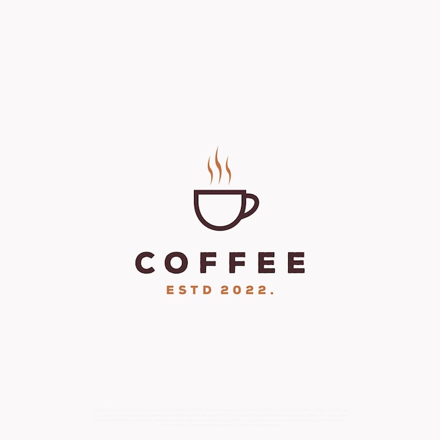 Diseño vintage de logotipo de taza de café minimalista simple