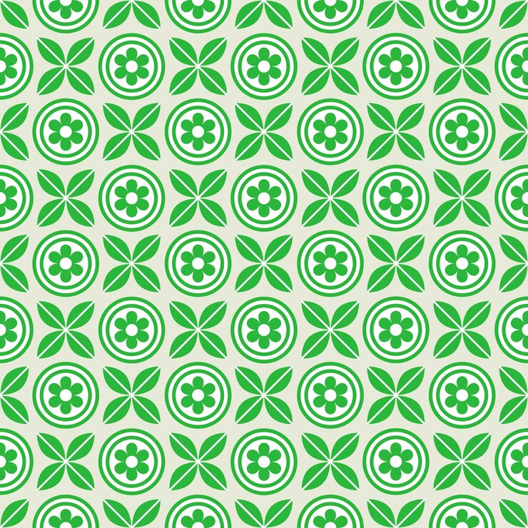 Diseño vintage de patrones florales decorativos sin costuras en color verde