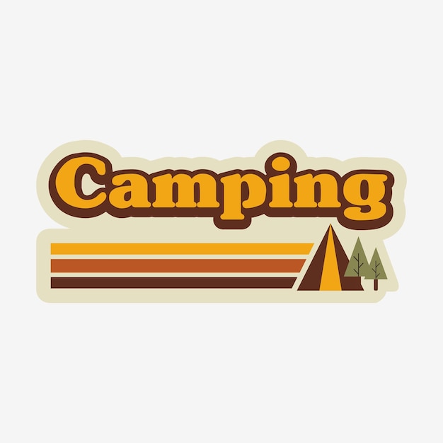 diseño vintage retro del logotipo de camping vectorial