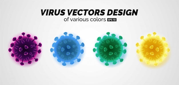 Diseño de virus de varios colores.