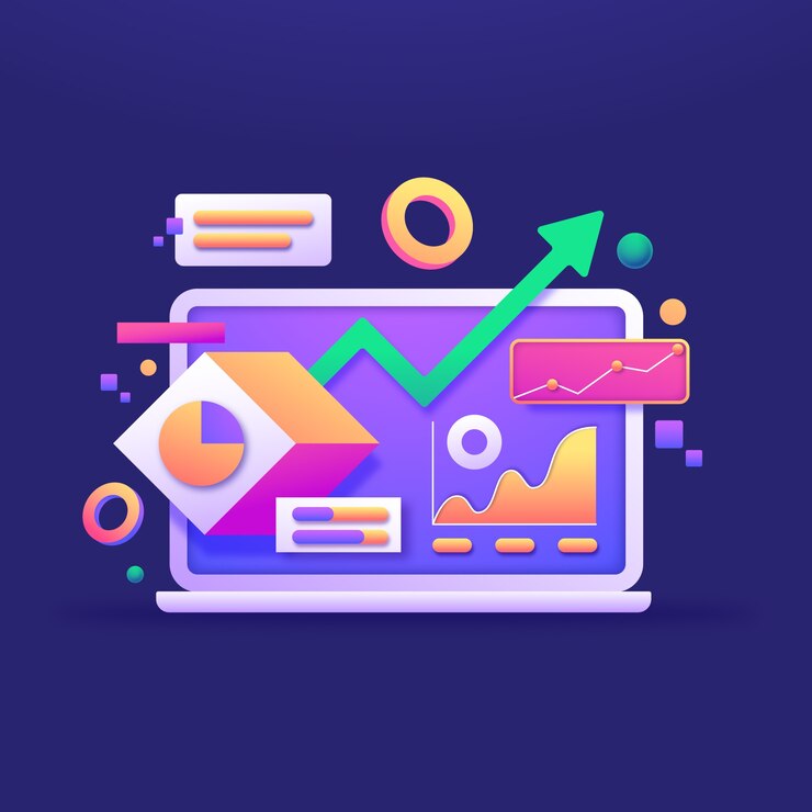 Vector diseño de visualización de datos de gradiente