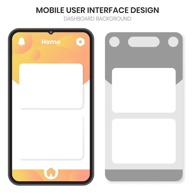 Vector diseño de visualización de la interfaz de usuario móvil del tablero de instrumentos de wireframe