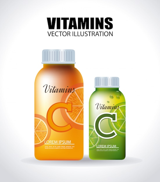 Vector diseño de vitaminas