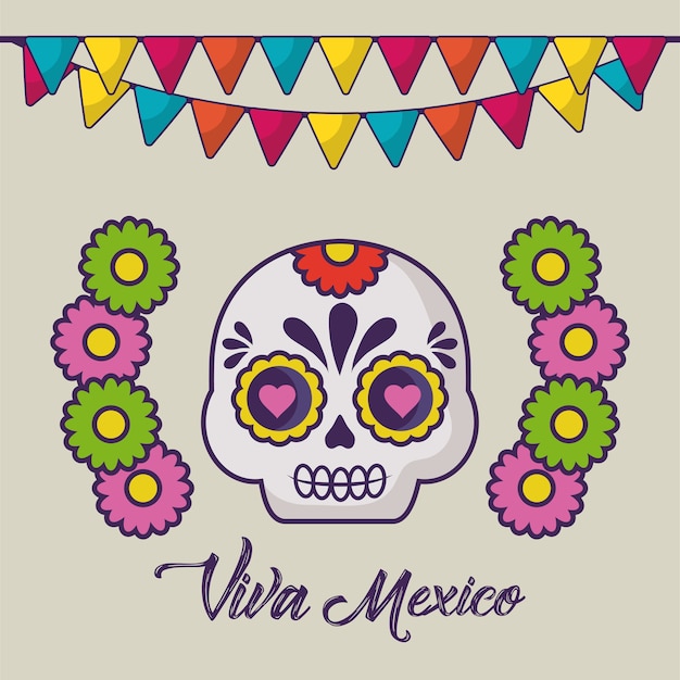 Vector diseño de viva méxico