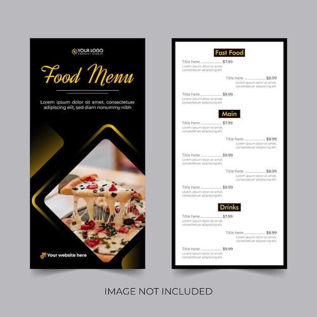 Vector diseño de volante de comida moderna para tarjeta de menú de restaurante