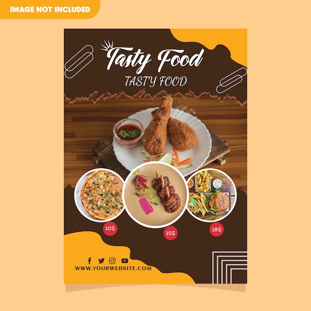 Diseño de volante de comida vegetariana vectorial para un restaurante