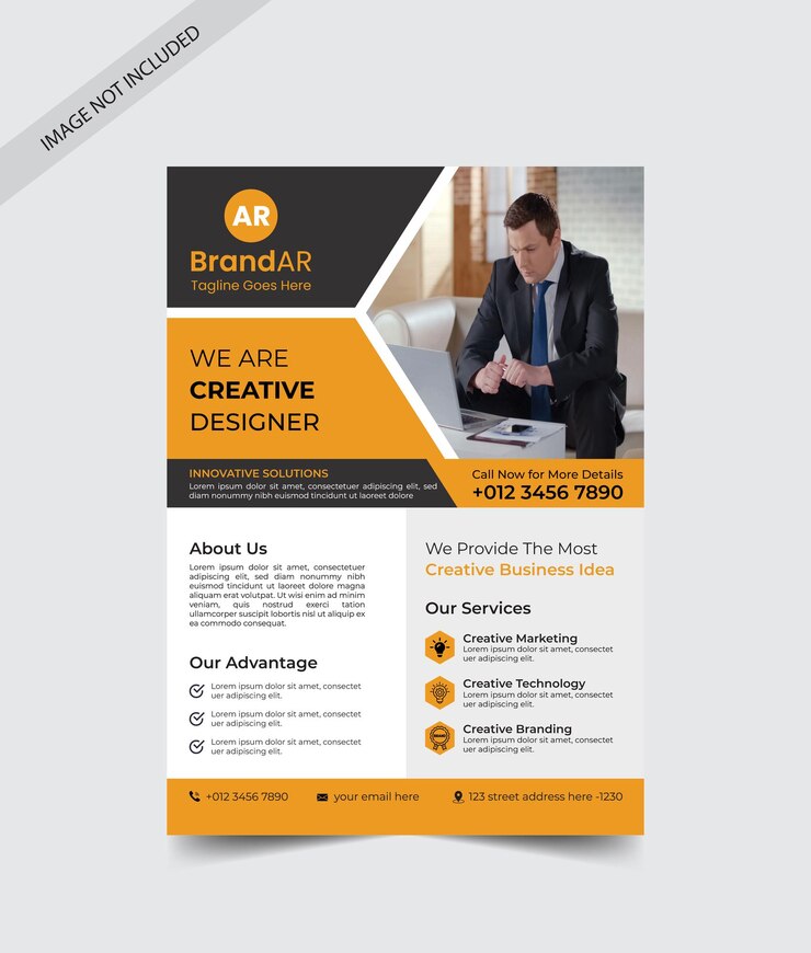 Diseño de volante corporativo creativo moderno.