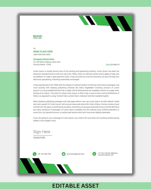 Diseño de volante corporativo de plantilla de membrete de negocios