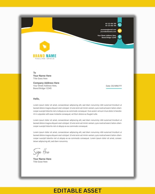 Diseño de volante corporativo de plantilla de membrete de negocios