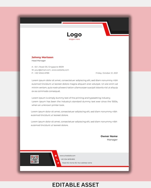 Diseño de volante corporativo de plantilla de membrete de negocios