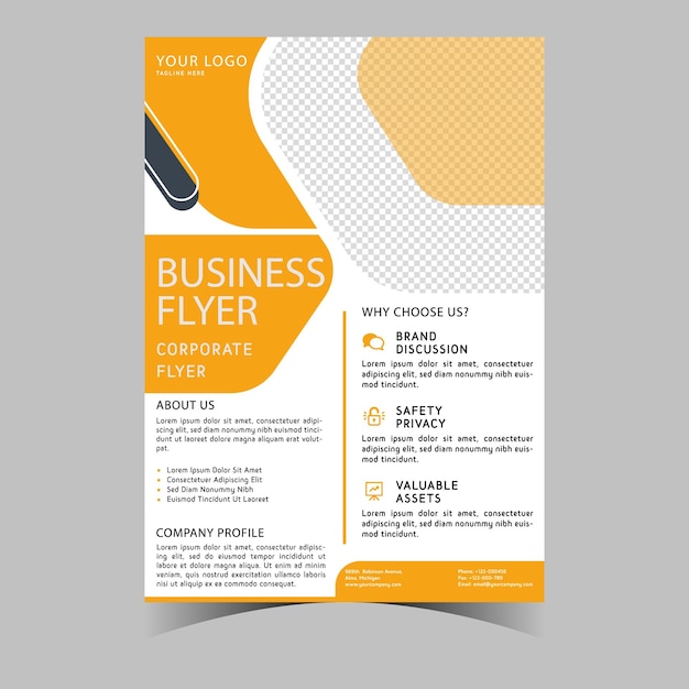 Diseño de volante corporativo de plantilla de membrete de negocios
