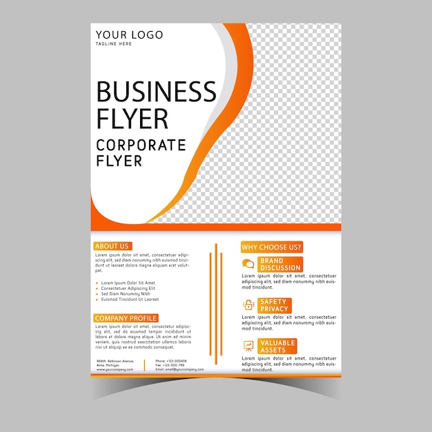 Diseño de volante corporativo de plantilla de membrete de negocios