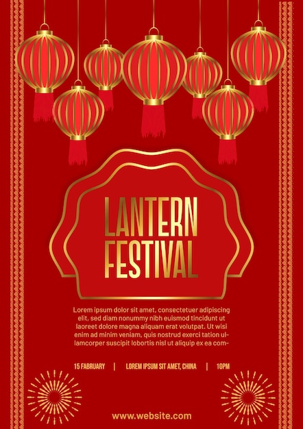 Diseño de volante de festival de linterna china de año nuevo