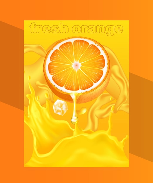 Vector diseño de volante de jugo de naranja