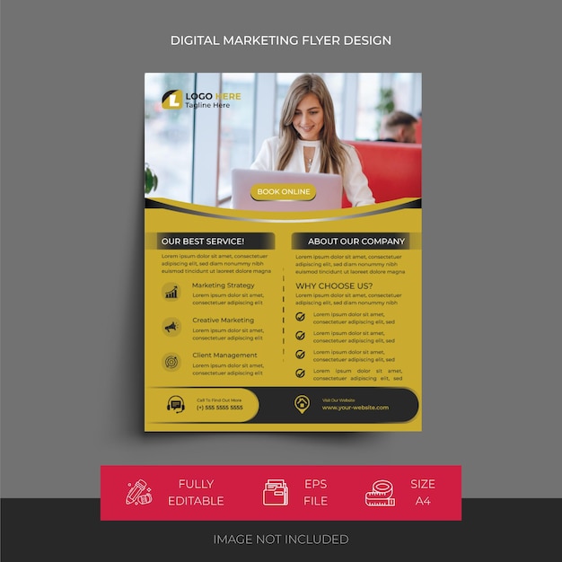 Diseño de volante de marketing digital