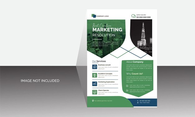 Diseño de volante de marketing y estudio digital.