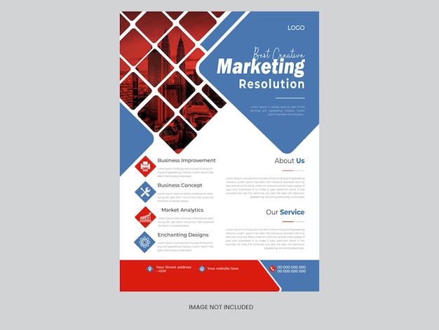 Diseño de volante de marketing y estudio digital.