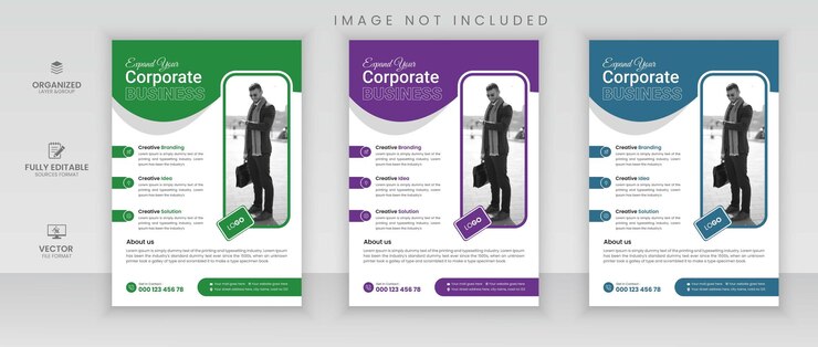 Diseño de volante de negocios colorido vectorial