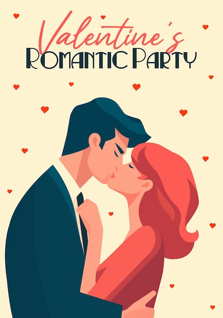 Diseño de volante retro para la fiesta de San Valentín