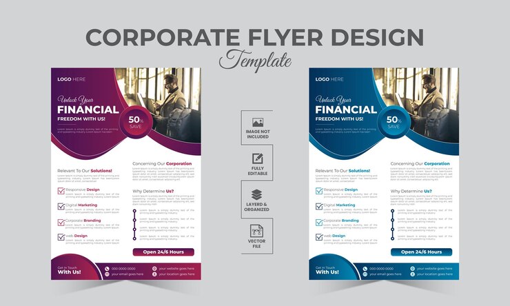 diseño de volantes corporativos multipropósito y agencia de marketing digital plantilla moderna creativa