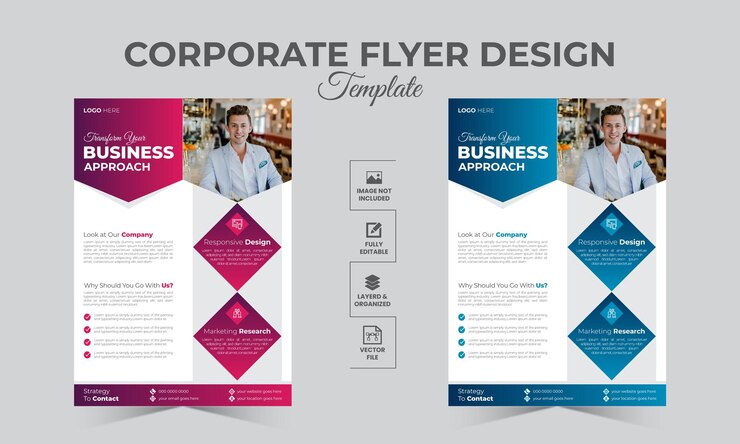 diseño de volantes corporativos multipropósito y agencia de marketing digital plantilla moderna creativa