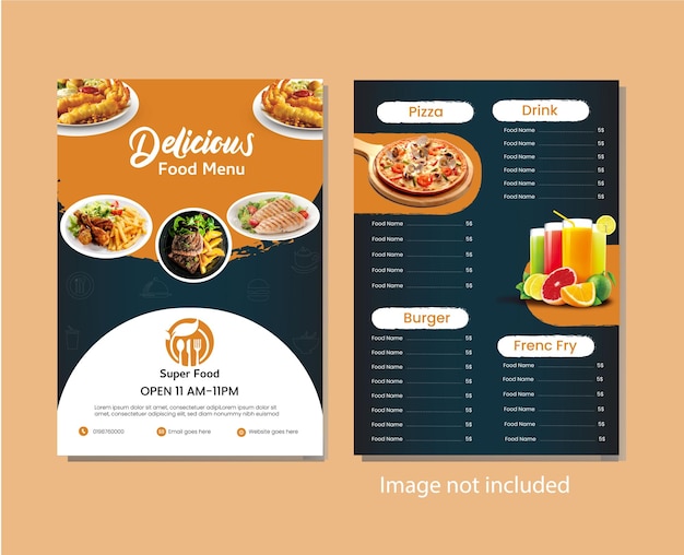 Diseño de volantes para el menú de comida de los estudiantes