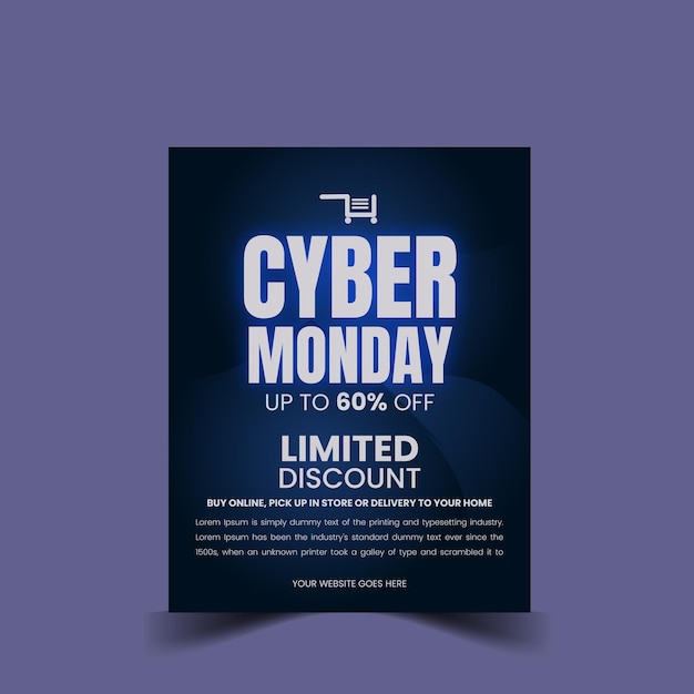 Diseño de volantes de la super venta de Vector Cyber Monday
