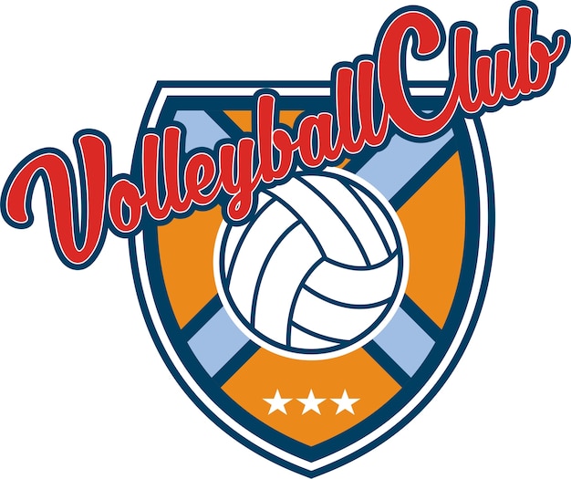 Diseño de voleibol con escudo