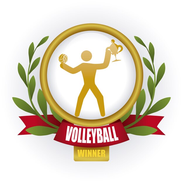 Diseño de voleibol sobre fondo blanco ilustración vectorial