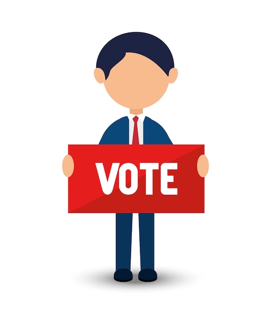 diseño de voto de elecciones de dibujos animados