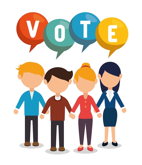 diseño de voto de elecciones de dibujos animados
