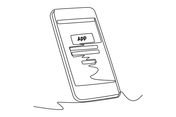 Vector diseño web de dibujo continuo de una línea y concepto de aplicación móvil ilustración vectorial de doodle