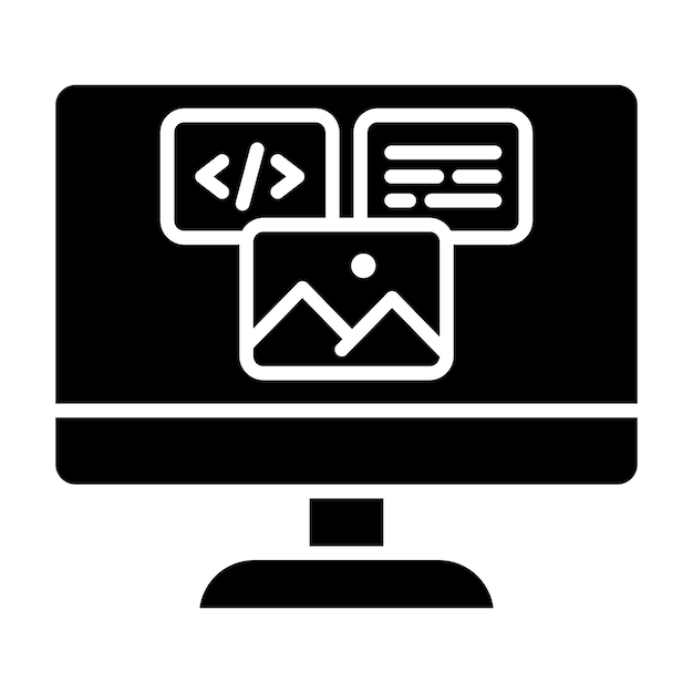 Diseño web Glyph Ilustración en negro sólido