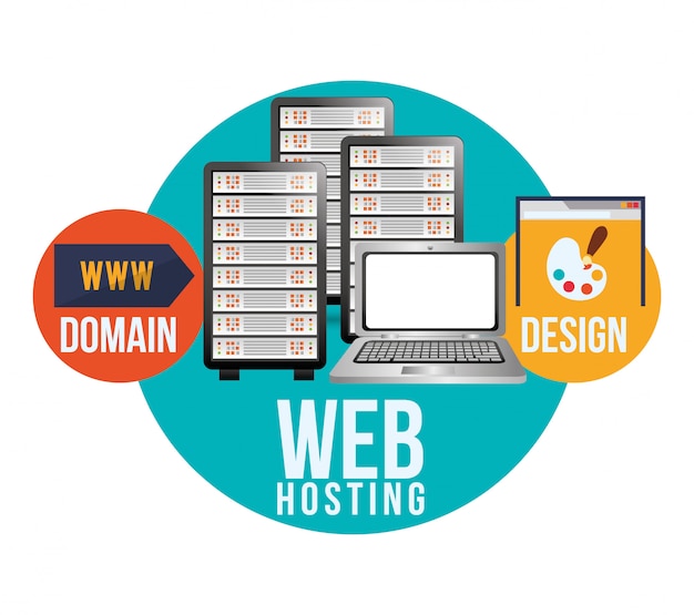 Vector diseño web hosting