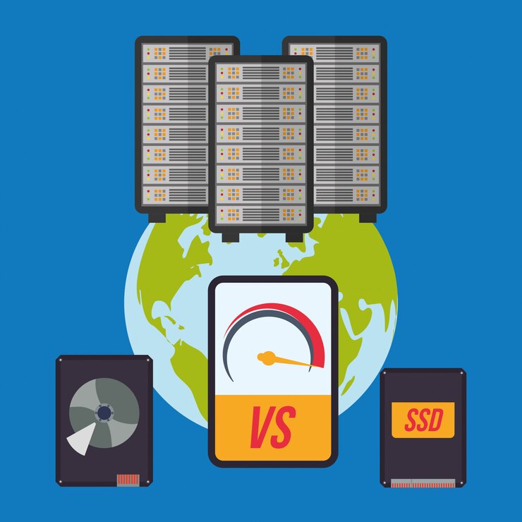 Vector diseño web hosting