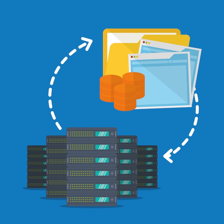 Vector diseño web hosting