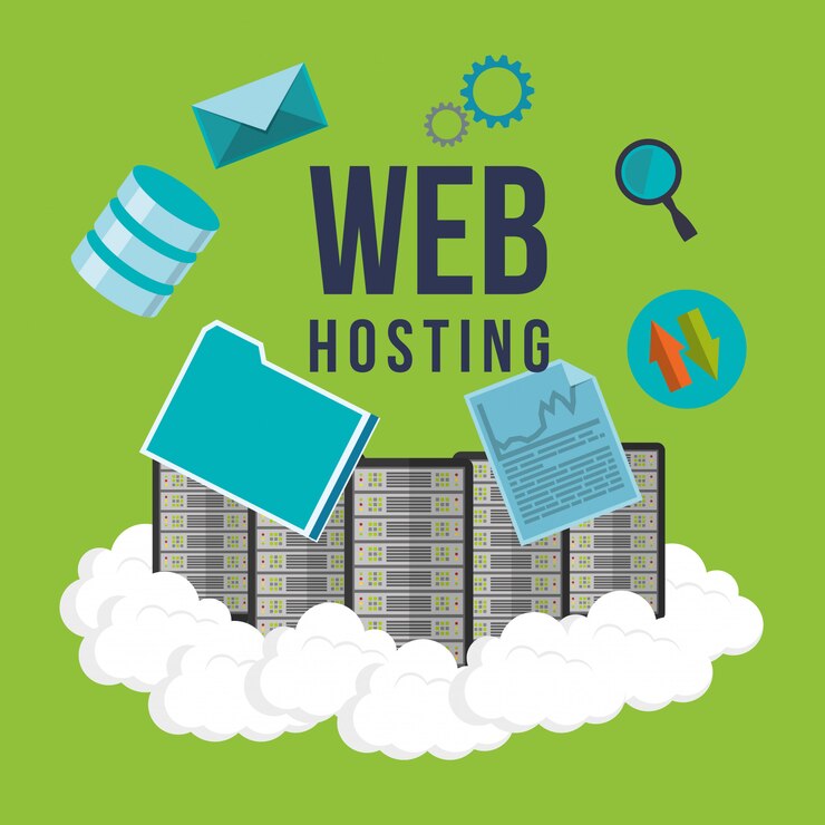 Vector diseño web hosting