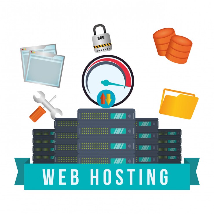 Vector diseño web hosting