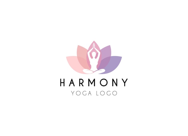 Diseño de yoga crear el vector del logotipo de equilibrio