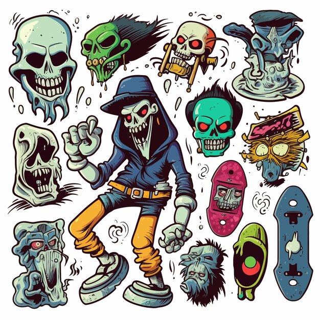 diseño de zombies de dibujos animados