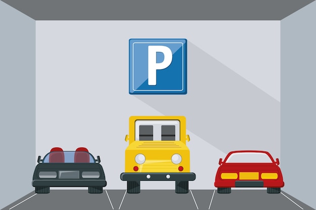 Vector diseño de zona de estacionamiento
