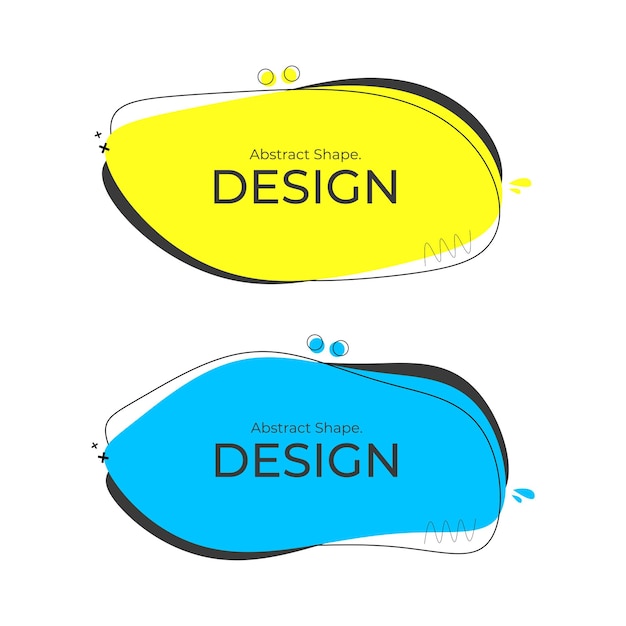 Diseños abstractos creativos para niños de forma amarilla y azul