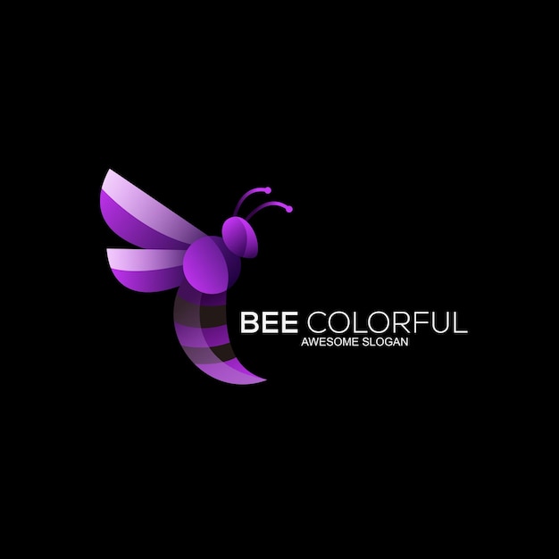 Vector diseños abstractos de degradado de logotipo colorido de abeja