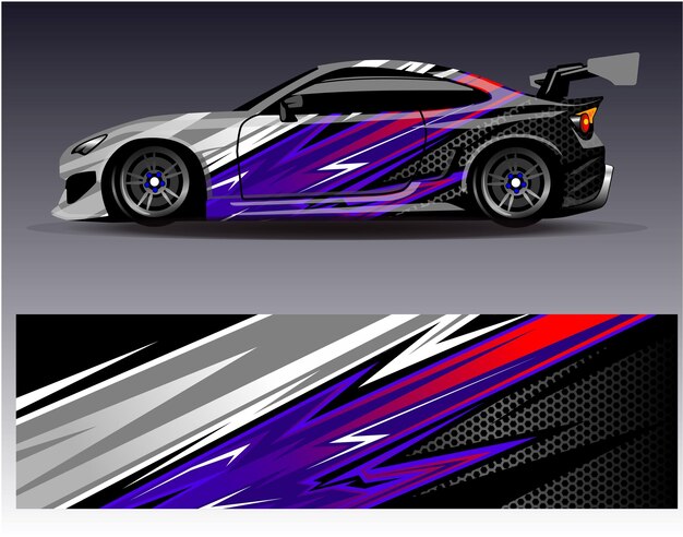 Diseños de adhesivos de envoltura de automóviles de carreras Fondo de carreras y deportes abstractos para librea de automóviles o diario