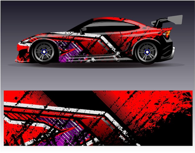 Diseños de adhesivos de envoltura de automóviles de carreras Fondo de carreras y deportes abstractos para librea de automóviles o diario