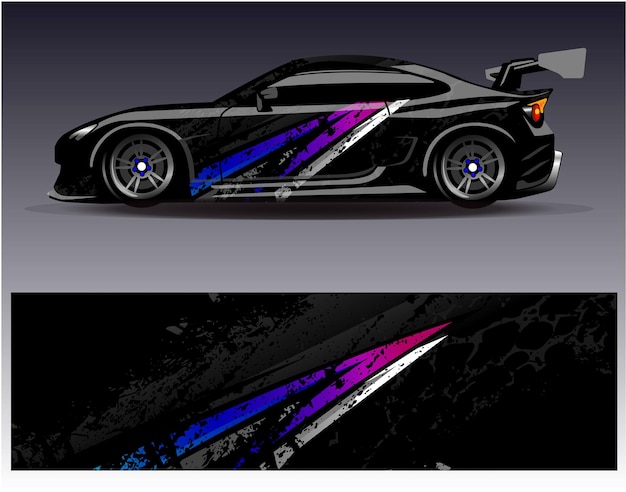 Diseños de adhesivos de envoltura de automóviles de carreras Fondo de carreras y deportes abstractos para librea de automóviles o diario