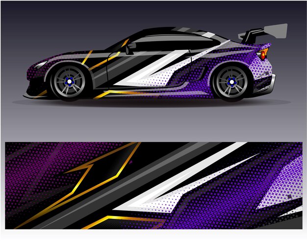 Diseños de adhesivos de envoltura de automóviles de carreras Fondo de carreras y deportes abstractos para librea de automóviles o diario