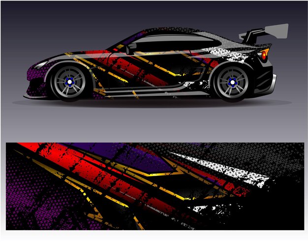 Diseños de adhesivos de envoltura de automóviles de carreras Fondo de carreras y deportes abstractos para librea de automóviles o diario